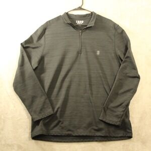 IZOD Men's Quarter Zip Pullover Dark Gray Long Sleeve Golf Shirt Size XL